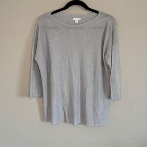 J.Jill Petite Small Linen‎ Blend Oversized Tunic Top Lagenlook Beach Capsule
